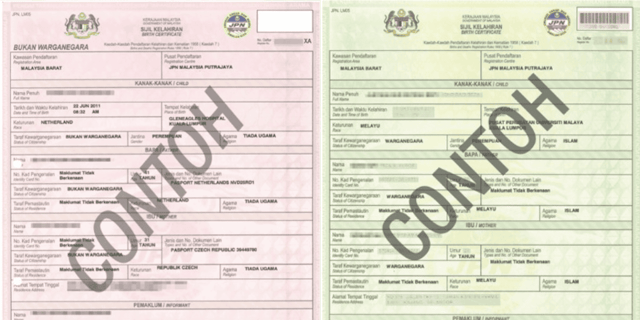 Pendaftaran Kelahiran Anak Untuk Mohon Sijil Kelahiran JPN / Surat Beranak