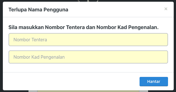 Skrin Lupa Nama Pengguna SPGATM