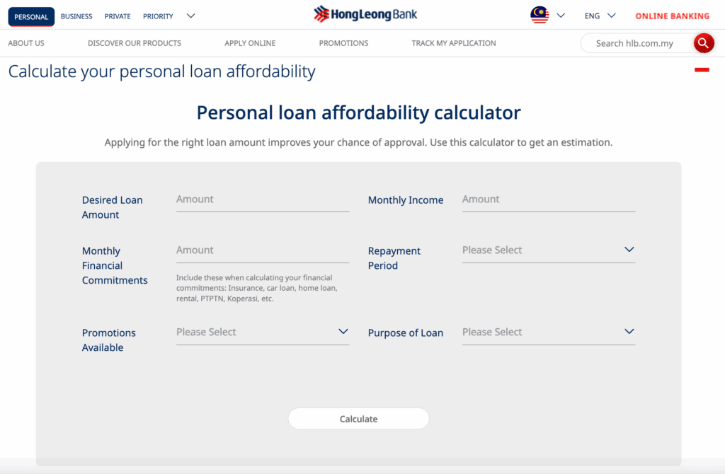 Hong Leong Bank Personal Loan Calculator