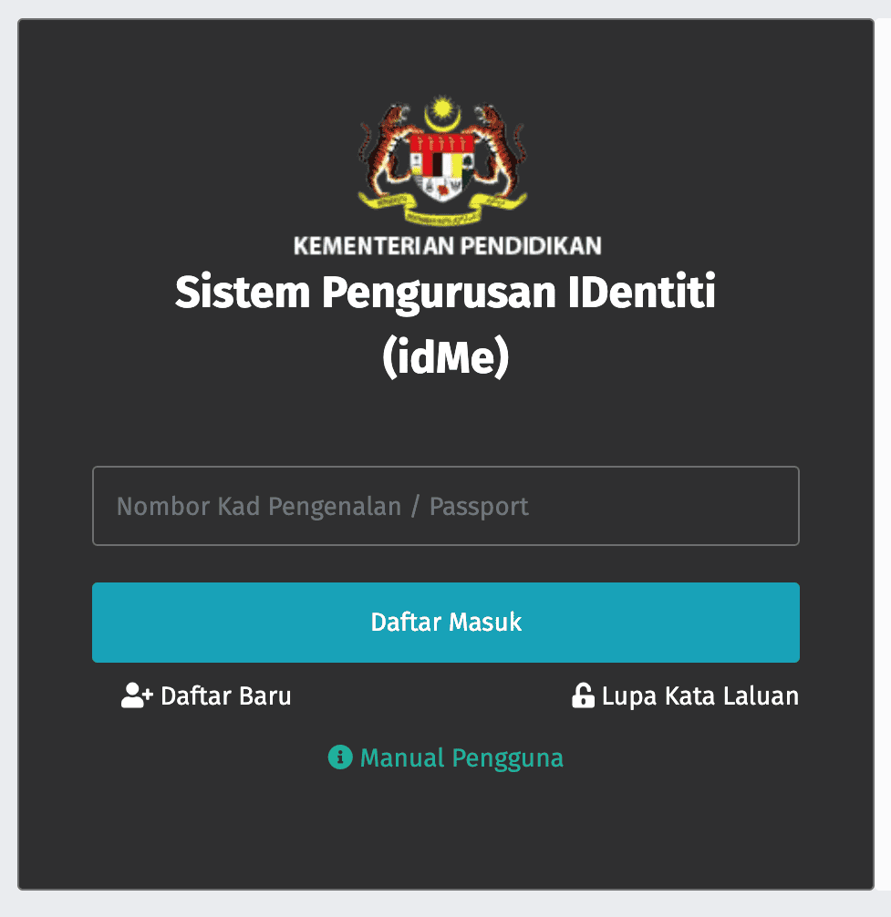 Langkah-langkah log masuk idMe Guru